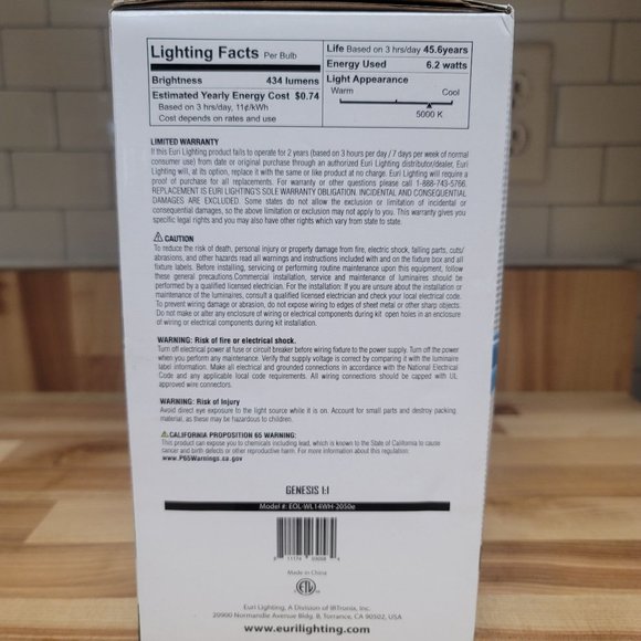 Euri Bulkhead Wall Light LED Cool White Outdoor Non Dimmable Lighting - Picture 3 of 4